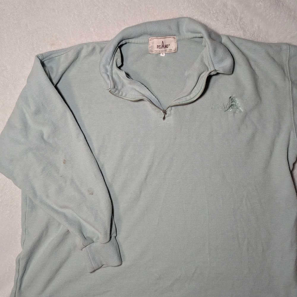 Pisano Italy design Vintage mint Quarter-Zip Pullover